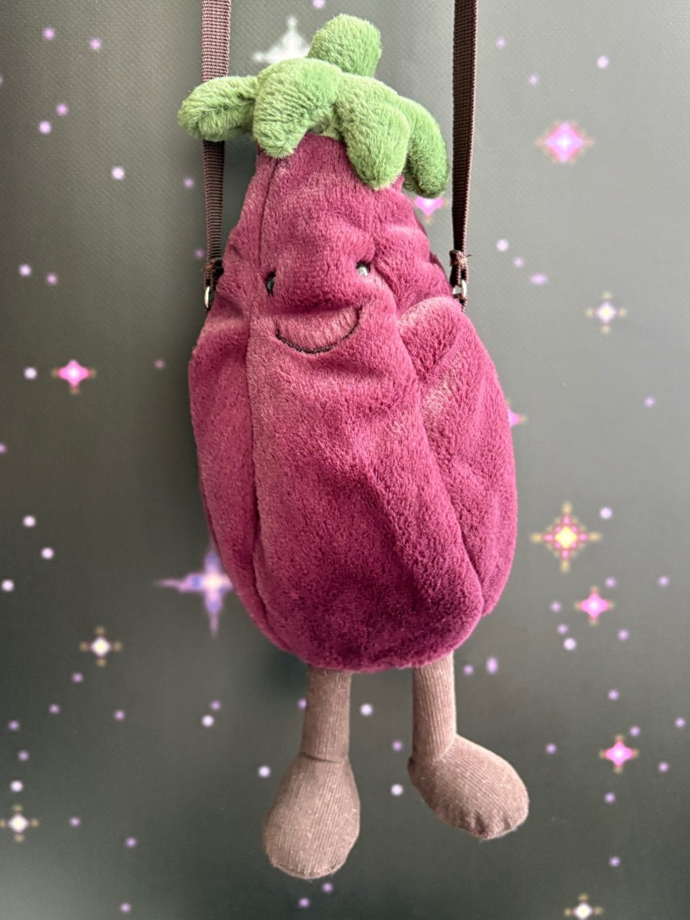 Jellycat Eggplant Bag Purse, Aubergine, Retired NWOT Amusables